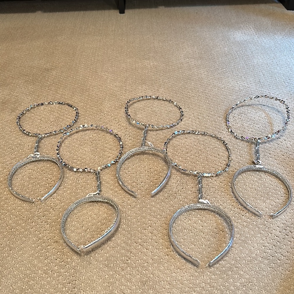 5 Silver Sequins Angel Halo Christmas Headbands